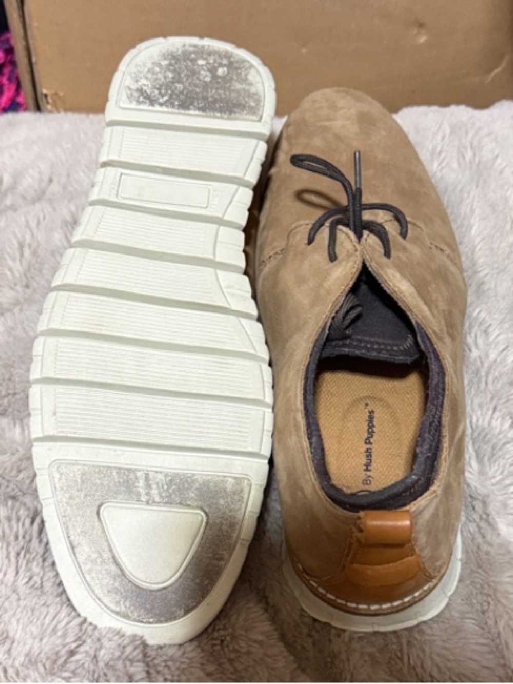 Hush Puppies Men's Light Brown Suede Chukka Sneakers - Picture 3 of 4
